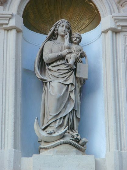 Mária karján a kis Jézussal